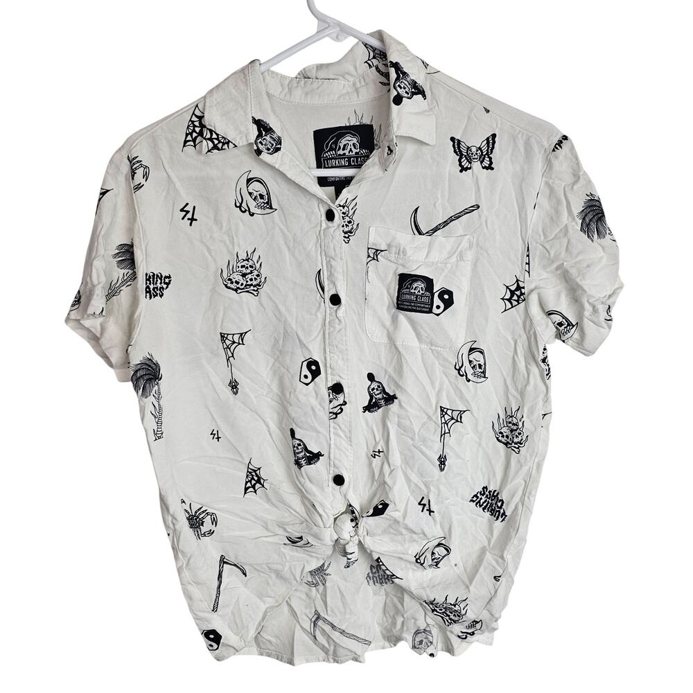 Lurking Class Shirt Button Down Shirt Women S White Collared Shirt Casual Top